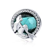 Muschel-Anhänger und tropische Seestern-Charms, 925er Sterlingsilber, baumelnde Perlen, Ozean-Charm-Halskette für Weihnachten, Muttertag, Sterling-Silber Kristall Aus Sterlingsilber