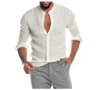 Muscle Fit T-Shirt Herren Ärmelloses Shirt Herren Weiße Tshirts Herren Poloshirt Herren 4XL Shapewear Herren Retro Tshirt Herren Oberhemd Herren Langarm Fitness Kleidung Herren(Weiß, L)