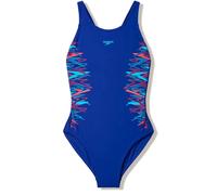 Badeanzug SPEEDO "Placement Muscleback", Mädchen, Gr. 164 (158), N-Gr, blau (blu, nvy), Obermaterial: 80% Polyester, 20% Elasthan, Badeanzüge Badeanzug, sportliche Ausrichtung, chlorbeständiges Materi