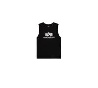 Muscleshirt ALPHA INDUSTRIES "Basic Logo Sleeveless Shirt", Herren, Gr. XL, schwarz, Single Jersey, Obermaterial: 100% Baumwolle, bedruckt, regular fit normal, Rundhals, Shirts (38293437-XL) schwarz
