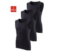 Muscleshirt H.I.S, Herren, Gr. 3, schwarz, Feinripp, Obermaterial: 100% Baumwolle, unifarben, Basic, figurbetont normal, Rundhals, ohne Ärmel eingefasste Kante, Shirts, ohne Seitennähte optimale Passf