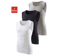 Muscleshirt H.I.S, Herren, Gr. 4 (S), grau (grau, meliert, schwarz, weiß), Feinripp, Obermaterial: 100% Baumwolle. Melange in der Packung: 90% Baumwolle, 10% Viskose, unifarben, Basic, figurbetont nor