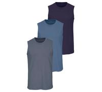 Muscleshirt H.I.S "Unterziehshirt, Unterhemd für Herren", Herren, Gr. 7/XL, blau (dunkelblau, mittelblau, blau), Single Jersey, Obermaterial: 100% Baumwolle, unifarben, Basic, figurbetont normal, Rund