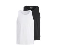 Muscleshirt JACK & JONES "JJEORGANIC BASIC TANKTOP 2PK MP", Herren, Gr. XXL, schwarz pack:schwarz, weiß, Jersey, Obermaterial: 100% Baumwolle, unifarben, normal, Rundhals, Shirts (63877033-XXL) schwar