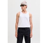 Muscleshirt JACK & JONES "JJEORGANIC BASIC TANKTOP NOOS", Herren, Gr. XS, hellweiß, Jersey, Obermaterial: 100% Baumwolle, unifarben, normal, Rundhals, Shirts, Baumwolle, Rundhalsausschnitt (21061262-X