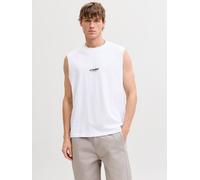 Muscleshirt JACK & JONES "JJESOHO SLEEVELESS TEE SN", Herren, Gr. L, weiß, Jersey, Obermaterial: 100% Baumwolle, unifarben, normal, Rundhals, Shirts, mit Logobranding (94860109-L) weiß