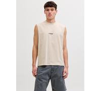 Muscleshirt JACK & JONES "JJESOHO SLEEVELESS TEE SN", Herren, Gr. M, moonbeam, Jersey, Obermaterial: 100% Baumwolle, unifarben, normal, Rundhals, Shirts, mit Logobranding (14815568-M) moonbeam
