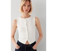 Muscleshirt MAVI "BUTTONED FASHION JERSEY", Damen, Gr. M, antique weiß, 50% Viskose, 46% Polyester, 4% Elastan, figurbetont, Serafino, Shirts, Top geknöpft (38980757-M) antique weiß