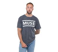 Muse Concepts T-Shirt Band-Logo Nue Offiziell Dye Wash Schwarz Herren L