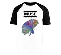 Muse The 2nd Law Unisex Weiß Baseball T-Shirt Herren Damen Kurze Ärmel Short Sleeves