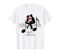 Music Notes Couple Love Design Together in Harmony T-Shirt