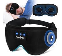 MUSICOZY 3D Schlafmasken Kopfhörer, 100% Verdunkelung, Schlafkopfhörer, Bluetooth-Augenmaske mit Kopfhörern zum Schlafen, Reisen, Nickerchen, Entspannen, Meditieren (Tief)