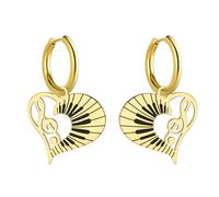 Musiknoten-Herz-Ohrringe für Frauen Instrument Klavier Violinschlüssel-Ohrringe Lehrer Künstler Musiker Konzert Schmuck Geschenk (Gold 1)