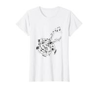 Musiknoten Musik Musiker Notenschlüssel Noten Preisgünstiges Grafik-T-Shirt, Damen, Weiß, XL