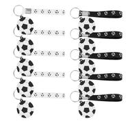 MUSISALY 10 Stück Fußball Silikon Schlüsselanhänger Leicht Kompakt mit Schutzschicht Party Mitbringsel und Sport Zubehör für Jungen Schulfest und Rucksack