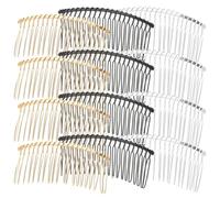 MUSISALY 12 Stück Metall Haarkämme 7,5x3,5cm mit 20 Zähnen Mattes Metall Schmerzfreies Styling Damen Haarkämme für Hochzeit Alltag und Reisen