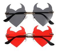 MUSISALY 2 Stück pack Herzförmige Party Sonnenbrille aus Kunststoff Coole Sonnenbrillen für Sommerferien Multipurpose und Lustige Sonnenbrille für Party und Reise