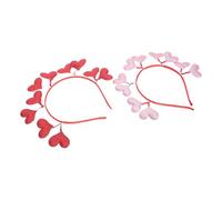 MUSISALY Party Herz Stirnbänder 2 Stück Verstellbare Flexible Haarreifen mit Herzmotiv Roter Haarschmuck für Valentinstag Hochzeit und Party Zufällige Farbe Zufällige Farbe
