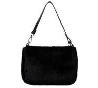MUSISALY Plüschtasche Damen mit großem Fassungsvermögen 8.66X6.30X2.36In Schwarz Teddyfell Und Metall Akzent Handtasche zum Einkaufen und Spazierengehen Zufälliger Stil