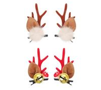 MUSISALY Weihnachts Haarspangen Elchgeweih Clips aus Plüsch 2 Paar Hirschhornohren Haarnadeln für Damen und Mädchen Leichtes Cosplay Zubehör für Festliche Kostüme