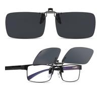 Musivon Sonnenbrillen Clip für Brille, Polarisierte Sonnenbrille zum Aufstecken für Herren und Damen, Clip on Sonnenbrille für Myopia Korrekturbrille, Outdoor -Aktivitäten, Wandern, Angeln