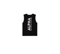 Muskelshirt ALPHA INDUSTRIES "Back Print Tank", Herren, Gr. M, schwarz, Single Jersey, Obermaterial: 100% Baumwolle, bedruckt, regular fit normal, Rundhals, Shirts (33422723-M) schwarz