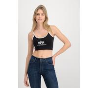 Muskelshirt ALPHA INDUSTRIES "Basic ML Cropped Tank Top Wmn", Damen, Gr. M, schwarz, Obermaterial: 95% Baumwolle, 5% Elastan, Shirts (49414561-M) schwarz