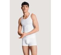 Muskelshirt CALIDA "Pure & Style", Herren, Gr. S (46/48), weiß, Obermaterial: 94% Baumwolle, 6% Elasthan, unifarben, Basic, comfort fit hüftbedeckend, Rundhals, Shirts, Rundhals-Ausschnitt, Single Jer