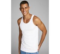 Muskelshirt JACK & JONES "BASIC TANK TOP", Herren, Gr. L, weiß, Jersey, Obermaterial: 100% Baumwolle, unifarben, lässig geschnitten normal, Rundhals, Shirts (10406550-L) weiß