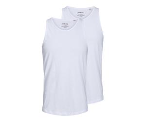 Muskelshirt JACK & JONES "JACBASIC TANKTOP 2 PACK NOOS", Herren, Gr. M, weiß, Jersey, Obermaterial: 100% Baumwolle, unifarben, regular fit normal, Rundhals, Shirts (10127364-M) weiß