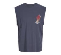 Muskelshirt JACK & JONES "JORMONTAUK GRAPHIC SL TEE CREW NECK", Herren, Gr. L, odyssey gray, Jersey, Obermaterial: 100% Baumwolle, bedruckt, relaxed fit normal, Rundhals, Shirts (88528509-L) odyssey g