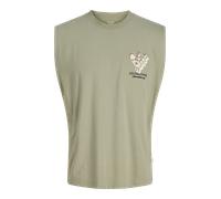 Muskelshirt JACK & JONES "JORMONTAUK GRAPHIC SL TEE CREW NECK", Herren, Gr. XL, seagrass, Jersey, Obermaterial: 100% Baumwolle, bedruckt, relaxed fit normal, Rundhals, Shirts (53478907-XL) seagrass