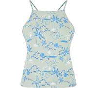 Muskelshirt JUST RHYSE "Just Rhyse Damen Just Rhyse Top Waikiki", Damen, Gr. M, blau (grün colorot), 100% Viskose, mehrfarbig, normal, U-Boot-Ausschnitt, Shirts (94205758-M) grün colorot