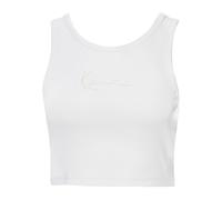 Muskelshirt KARL KANI "Karl Kani Damen KW232-032-2 KK Small Signature Racer Rib Top", Damen, Gr. L, weiß, 97% Baumwolle, 3% Elasthan, bedruckt, slim fit, Rundhals, Shirts (82427301-L) weiß