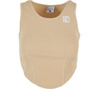 Muskelshirt KARL KANI "Karl Kani Damen KW241-001-2 Karl Kani Og Corset Rib Top", Damen, Gr. M, sand, 95% Baumwolle, 5% Elasthan, slim fit, Rundhals, Shirts Muskelshirt (77745957-M)