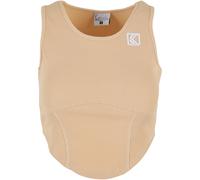 Muskelshirt KARL KANI "Karl Kani Damen KW241-001-2 Karl Kani Og Corset Rib Top", Damen, Gr. XXL, sand, 95% Baumwolle, 5% Elasthan, slim fit, Rundhals, Shirts Muskelshirt (77745957-XXL)