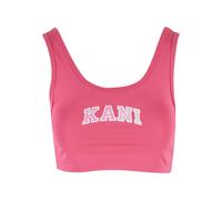 Muskelshirt KARL KANI "Karl Kani Damen KW242-023-1 Karl Kani Small Serif Bustier Top", Damen, Gr. XL, pink, 96% Polyester, 4% Elasthan, bedruckt, skinny fit, U-Boot-Ausschnitt, Shirts (57617437-XL) pi