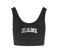 Muskelshirt KARL KANI "Karl Kani Damen KW242-023-3 Karl Kani Small Serif Bustier Top", Damen, Gr. XS, schwarz, 77% Polyester, 23% Elasthan, bedruckt, skinny fit, U-Boot-Ausschnitt, Shirts (44244746-XS