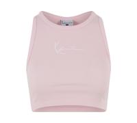 Muskelshirt KARL KANI "Karl Kani Small Signature Essential Racer Rib Top", Damen, Gr. L, rose, 97% Baumwolle, 3% Elasthan, bedruckt, slim fit, Racerback, Shirts (83180358-L) rose