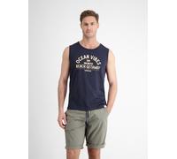 Muskelshirt LERROS "LERROS Herren Tanktop mit Brustprint", Herren, Gr. S, blau (classic navy), 100% Baumwolle, Rundhals, Shirts (42523426-S) classic navy
