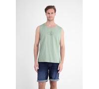 Muskelshirt LERROS "Luftiges Tanktop aus Baumwolle mit trendigem Slogan-Print", Herren, Gr. 3XL, grün (bay grün), 100% Baumwolle, Rundhals, Shirts (62515357-XXXL) bay grün