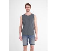 Muskelshirt LERROS "Luftiges Tanktop aus Baumwolle mit trendigem Slogan-Print", Herren, Gr. M, grau (lava grau), 100% Baumwolle, Rundhals, Shirts (84628222-M) lava grau