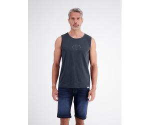 Muskelshirt LERROS "Luftiges Tanktop aus Baumwolle mit trendigem Slogan-Print", Herren, Gr. XL, blau (classic navy), 100% Baumwolle, Rundhals, Shirts (31690528-XL) classic navy