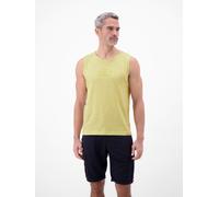 Muskelshirt LERROS "Luftiges Tanktop aus Baumwolle mit trendigem Slogan-Print", Herren, Gr. XL, gelb (lemon water), 100% Baumwolle, Rundhals, Shirts (22492337-XL) lemon water