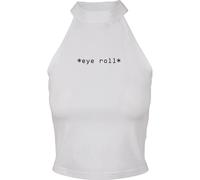 Miss Tee Damen Eye Roll Turtleneck Short Top White, L
