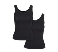 Muskelshirt URBAN CLASSICS "Urban Classics Damen Ladies 2-Pack Basic Stretch Top", Damen, Gr. XXL, schwarz, 95% Baumwolle, 5% Elasthan, unifarben, slim fit, Rundhals, Shirts (64983536-XXL) schwarz