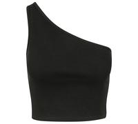 Muskelshirt URBAN CLASSICS "Urban Classics Damen Ladies Cropped Asymmetric Top", Damen, Gr. XL, schwarz, 97% Baumwolle, 3% Elasthan, unifarben, slim fit, asymmetrischer Ausschnitt, Shirts (72260561-XL