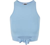Muskelshirt URBAN CLASSICS "Urban Classics Damen Ladies Cropped Knot Top", Damen, Gr. XL, balticblau, 95% Baumwolle, 5% Elasthan, unifarben, skinny fit, Rundhals, Shirts (30383644-XL) balticblau