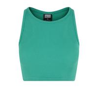 Muskelshirt URBAN CLASSICS "Urban Classics Damen Ladies Cropped Rib Top", Damen, Gr. 3XL, grün (ferngrün), 97% Baumwolle, 3% Elasthan, unifarben, slim fit, Rundhals, Shirts (63704438-XXXL) ferngrün