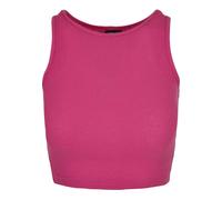 Muskelshirt URBAN CLASSICS "Urban Classics Damen Ladies Cropped Rib Top", Damen, Gr. 3XL, pink (brightviolet), 97% Baumwolle, 3% Elasthan, unifarben, slim fit, Rundhals, Shirts (33585536-XXXL) brightv